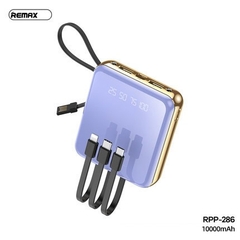 [SE192]Pin dự phòng Remax RPP-286 Janker Series 10000mAh tích hợp đèn pin - hỗ trợ 4 dây sạc USB/ microUSB/ typeC/ LN