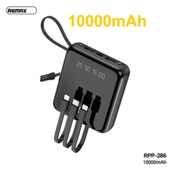 [SE192]Pin dự phòng Remax RPP-286 Janker Series 10000mAh tích hợp đèn pin - hỗ trợ 4 dây sạc USB/ microUSB/ typeC/ LN