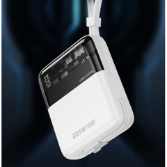 [SE279]Sạc Dự Phòng Đa Năng 10000mAh WEKOME WP-309 - Tích Hợp 2 Cáp Sạc Nhanh TypeC & iP - Hỗ Trợ Sạc Nhanh Lên Đên 22,5W
