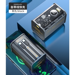 [SE415]Pin dự phòng trong suốt WEKOME WP-347 20000mAh tích hợp 2 cáp - sạc nhanh PD 20W và QC 22.5W (màu ngẫu nhiên)