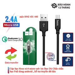 [SE21.5]Cáp sạc dây dù micro Hoco X14 1M cho Android