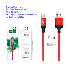 [SE21.5]Cáp sạc dây dù micro Hoco X14 1M cho Android