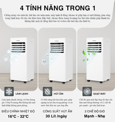 Điều hòa di động Akono 9000 BTU, kiêm máy hút ẩm