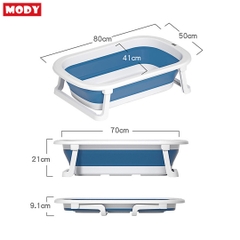 Chậu tắm gấp gọn kèm phao và nhiệt kế đo nhiệt độ nước cho bé Mody M774820