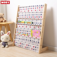 Giá sách 5 ngăn bằng vải kèm khung gỗ cao cấp cho bé Mody M806625