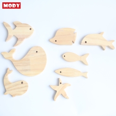 Bộ đồ chơi thế giới đại dương 9 con bằng gỗ thông Mody M5509