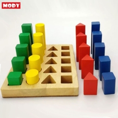 Bảng khối trụ đa giác học đếm và  so sánh MODY M682218 phá triển trí tưởng tượng và tư duy toán học