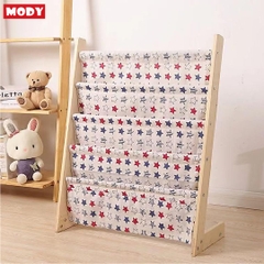Giá sách 5 ngăn bằng vải kèm khung gỗ cao cấp cho bé Mody M806625