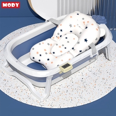 Chậu tắm gấp gọn kèm phao và nhiệt kế đo nhiệt độ nước cho bé Mody M774820