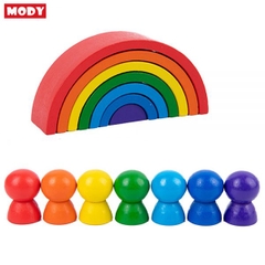 Đồ chơi sắp xếp khối cầu vồng nhiều màu sắc MODY M861700 kích thích sáng tạo cho bé