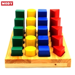Bảng khối trụ đa giác học đếm và  so sánh MODY M682218 phá triển trí tưởng tượng và tư duy toán học