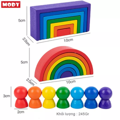 Đồ chơi sắp xếp khối cầu vồng nhiều màu sắc MODY M861700 kích thích sáng tạo cho bé
