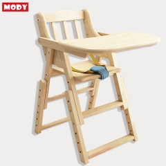 Ghế ăn dặm bằng gỗ kèm khay ăn và đệm cao cấp cho bé Mody M805548