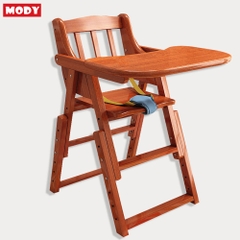 Ghế ăn dặm bằng gỗ kèm khay ăn và đệm cao cấp cho bé Mody M805548