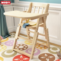 Ghế ăn dặm bằng gỗ kèm khay ăn và đệm cao cấp cho bé Mody M805548