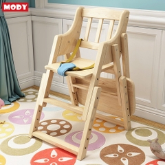 Ghế ăn dặm bằng gỗ kèm khay ăn và đệm cao cấp cho bé Mody M805548
