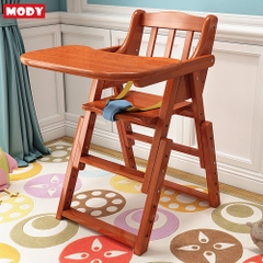 Ghế ăn dặm bằng gỗ kèm khay ăn và đệm cao cấp cho bé Mody M805548