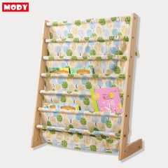 Giá sách 5 ngăn bằng vải kèm khung gỗ cao cấp cho bé Mody M806625