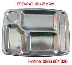 Khay inox công nghiệp 5 ngăn