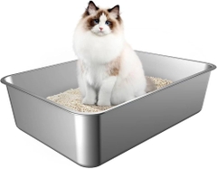 Nhà Vệ Sinh Thép Không Rỉ Dùng Cho Chó Mèo Sâu 2.5cm