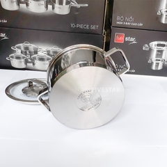 Bộ 4 nồi Fivestar nắp kính inox 304