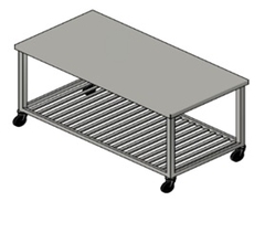 Bàn giao nhận thực phẩm có bánh xe