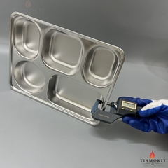 Khay inox 5 ngăn sus 201 cỡ 22 x 28 cm sâu 3.5cm