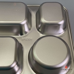 Khay inox chia cơm 5 ngăn lớn K23b sus 304