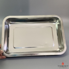 Khay inox để đồ chữ nhật Sus 304 kích thước 32x22 cm ( Sâu 2cm, sâu 5cm, sâu 7cm)
