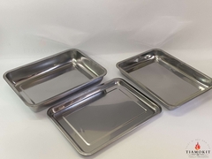 Khay inox để đồ chữ nhật Sus 430 kích thước 20x27 cm (Sâu 2cm, sâu 5cm, sâu 7cm)