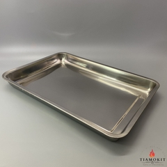 Khay inox để đồ chữ nhật Sus 430 kích thước 35x50 cm ( Sâu 2cm, sâu 5cm, sâu 7cm)