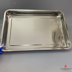 Khay inox để đồ chữ nhật Sus 430 kích thước 35x50 cm ( Sâu 2cm, sâu 5cm, sâu 7cm)