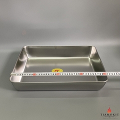 Khay chữ nhật, khay nướng bánh,  30x40x7 cm Inox 201
