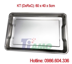 Khay inox để đồ chữ nhật kích thước 40x60 sâu 5cm ( Sus 304, sus 201, sus 430)