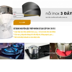 Nồi inox 304 Fivestar Nắp kính