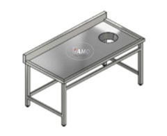 Bàn sơ chế có hố xả rác
