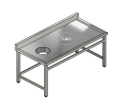 Bàn sơ chế có hố xả rác
