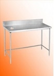 BÀN INOX CÓ 2 LỖ XẢ RÁC (1500 x 800 x 800/950)