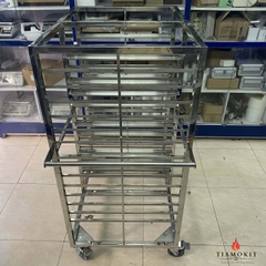 Xe đẩy khay cơm inox 150 khay