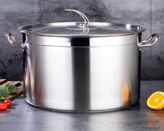 Nồi inox kiểu dáng thấp 16 lít 2 đáy Sus 201