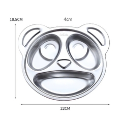 Khay inox 3 ngăn mặt gấu inox Sus 304 không rỉ, siêu an toàn
