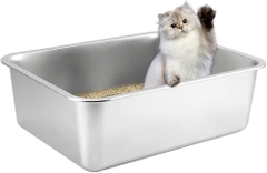 Nhà Vệ Sinh Thép Không Gỉ Dùng Cho Chó Mèo Sâu 7 cm