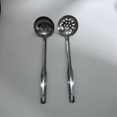 Bộ dụng cụ nấu ăn muôi, muôi lỗ, xẻng đảo bằng inox