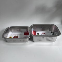 Khay để đồ Inox Lỗ 26x20 Cm