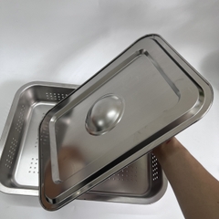 Khay để đồ Inox Lỗ 40x30 Cm