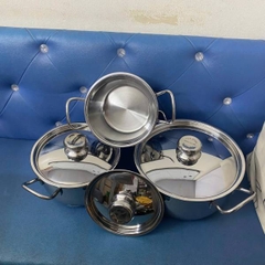 Bộ ba nồi inox ba đáy Fivestar (size 16, 20, 24)