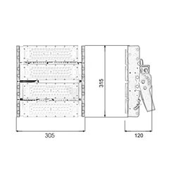 Đèn pha Module sân bóng pickleball công suất 200W nguồn Philips