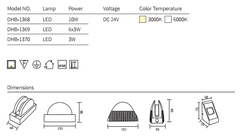 Đèn Cảnh Quan Sân Vườn Cao Cấp TQL- DHB 1368/ DHB 1369/DHB 1370 công suất 10w/6x3W/3W