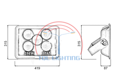 Đèn LED pha tròn công suất 250W mã TQL-DPT5-250