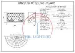 Đèn LED pha tròn công suất 400W mã TQL-DPT5-400